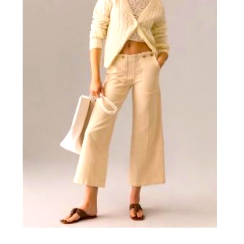 NWOT-Anthropologie-Pilcro-The Kit Cropped High-Rise Wide-Leg Trouser Jeans - 30
